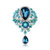 Womens Designer Crown Pin With Glass Pendant And Electrophoretic Finish