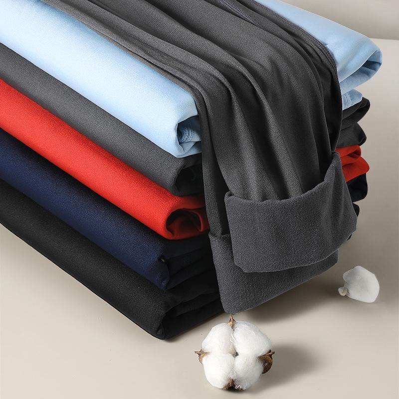 Men's Warm Fleece-Lined Trousers: Autumn/Winter Cold-Proof Cotton Wool Bottoms