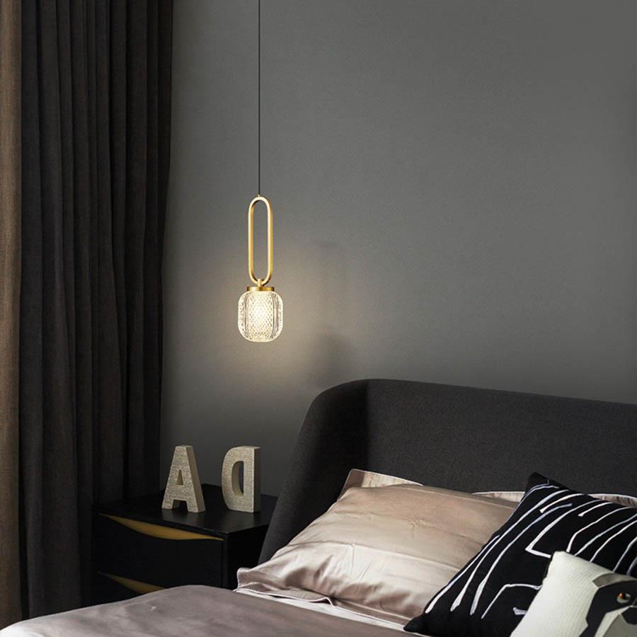 G9 Creative Copper LED Globe Restaurant Bar Pendant Light Acrylic Ball Study Bedside Hanging Lamp Kitchen Island Pendant Lamps