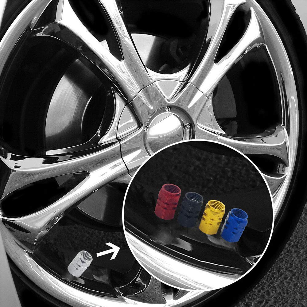 25 Valve Stem Caps, FineGood Aluminum Alloy Tire Valves Dust Cap for Car, Motorcycle,