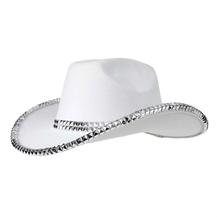 Plain Color Cowboy Hat with Rivet Trim Woman Proms Banquets Party Cowboy Hat Adult Teen Photography Western Hat