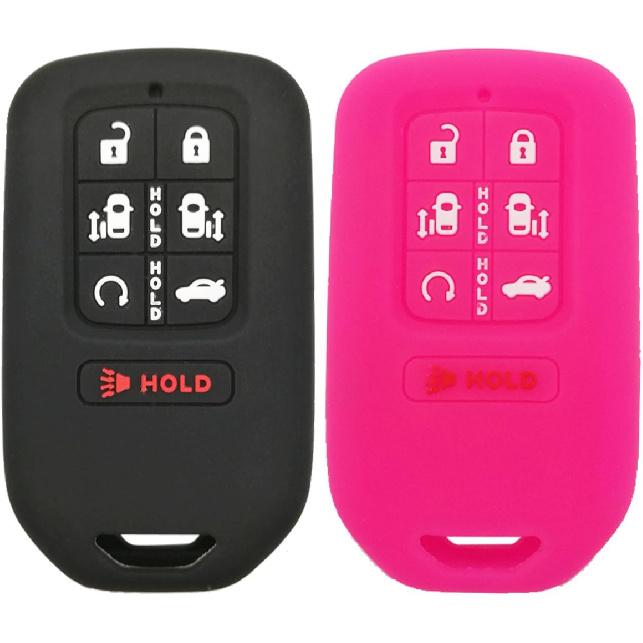 2Pcs Coolbestda Silicone 7buttons Key Fob Remote Skin Cover Protector Keyless Entry Case Accessories for 2018 2019 2020 2021 2022 2023 2024 2025