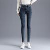 Jeans épais en polaire pour femme, nouveau, taille haute, chauds et fins, élastiques, serrés, polyvalents, pantalon crayon, hiver