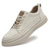 Large size retro board shoes breathable casual shoes small size hand-sewn leather shoes soft sole soft surface