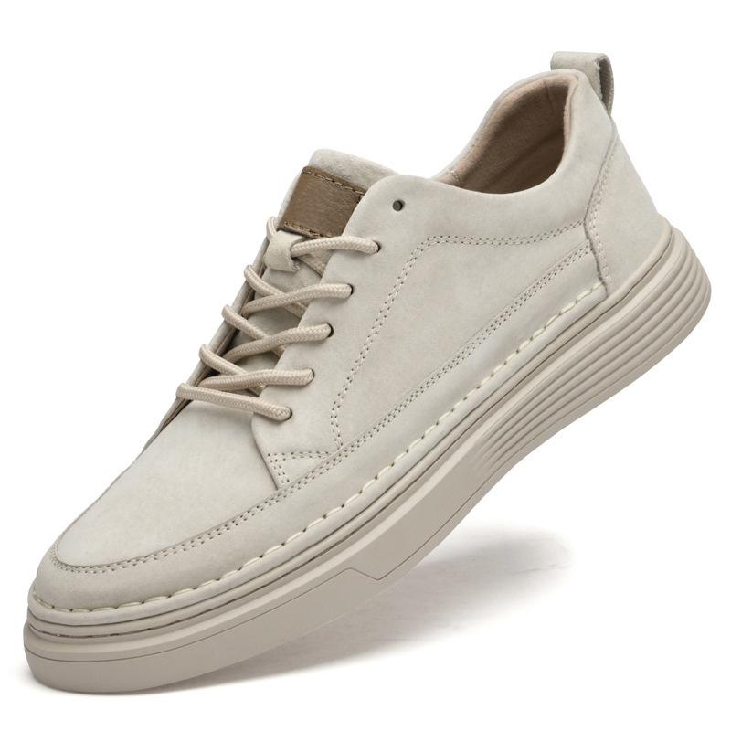 Large size retro board shoes breathable casual shoes small size hand-sewn leather shoes soft sole soft surface