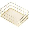 Desktop Metal Storage Basket, Gold Grid Storage Tray Small Wire Baskets Fruit Basket Metal Organizer Tray Home Decoration Ornaments, 6.7 X 4.7 X