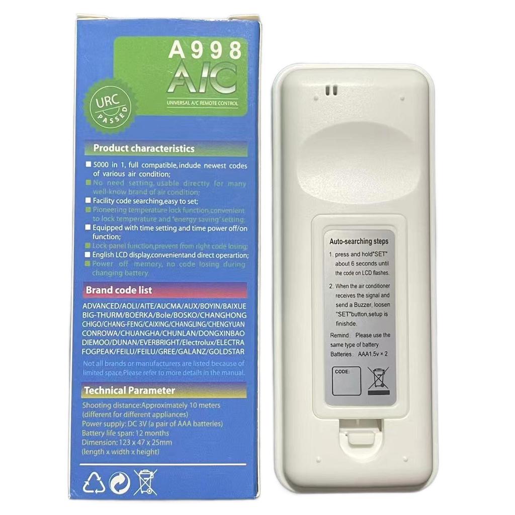 KT-A998 Universal Air Conditioner Remote Control for All Brands