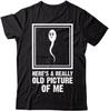 Funny Sperm Meme T-Shirt Men's Cotton (S-XXXL) Black White Graphic Casual Wear