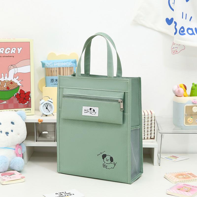 

Fashion Cartoon Tote Bags Multifunctional Sturdy Waterproof Children File Tutor School Bags for Women Men Books Pencils Bills трава зеленый