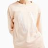 Armani Exchange SS24 Buchstabendruck Rundhals Langarm Sweatshirt Damen Sweatshirt Hellrosa 8NYM02-YJ68Z-14BD