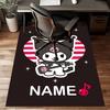 Custom Kuromi Mat Personalized Name, Polyester Washable Indoor Entryway Rug, Gift for Christmas, Easter, Thanksgiving Day