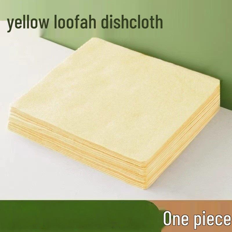 Plant Fiber Loofah Dish Cloth - Absorbent, Easy-Clean, Thick Scouring Pad for Kitchen.