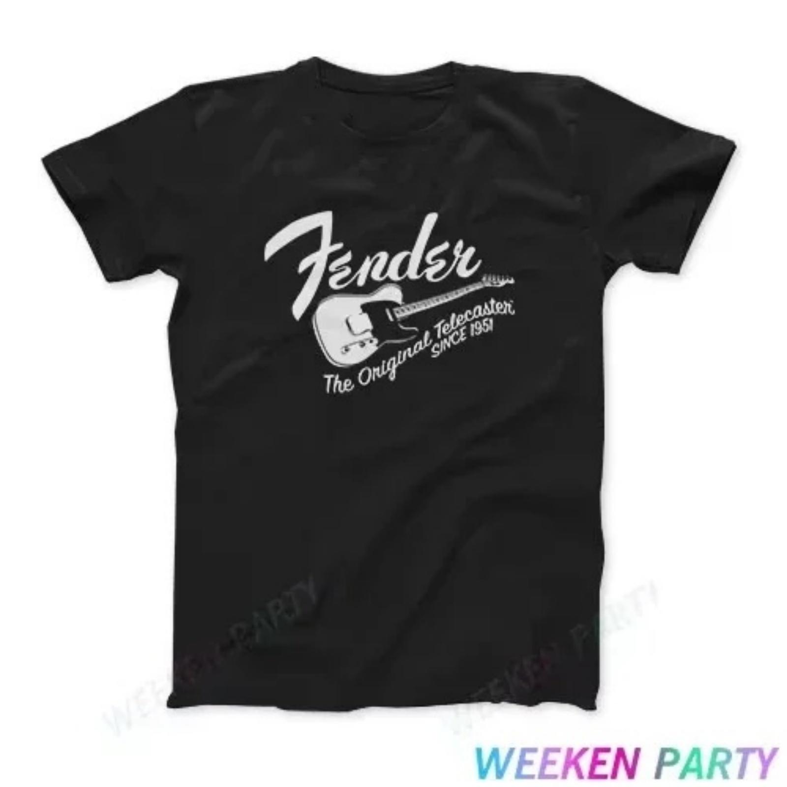 Футболки 2025 года хорошо продаются летом Fender Guitar Original Telecaster С 1951 года Инструмент Футболка из чистого хлопка S
