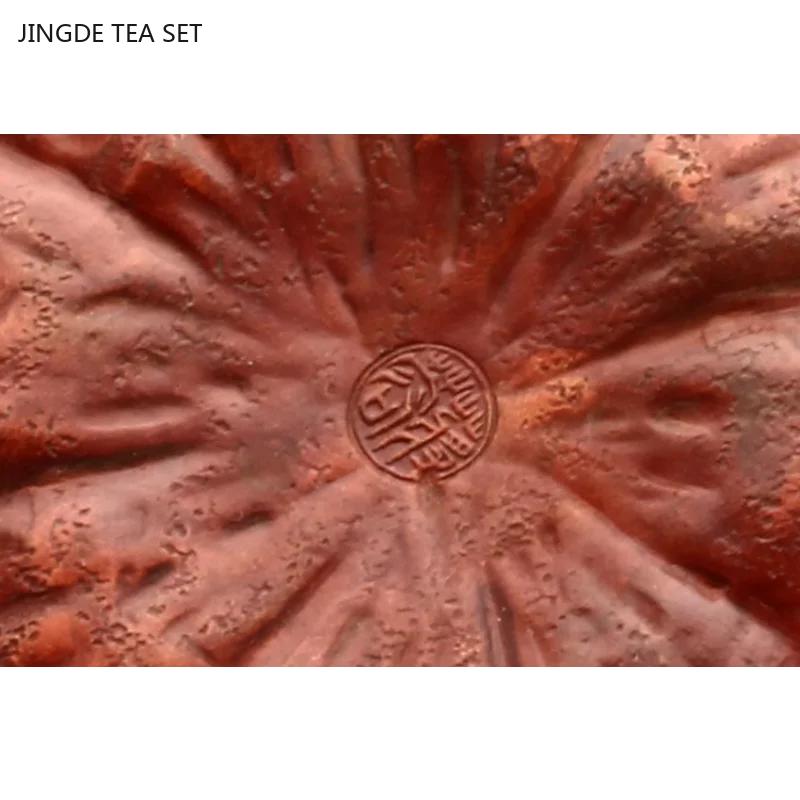 600ml Handmade Purple Clay Pot Section Mud Card Cover Creative Pumpkin Shaped Tea Pot Kung Fu Tea Set