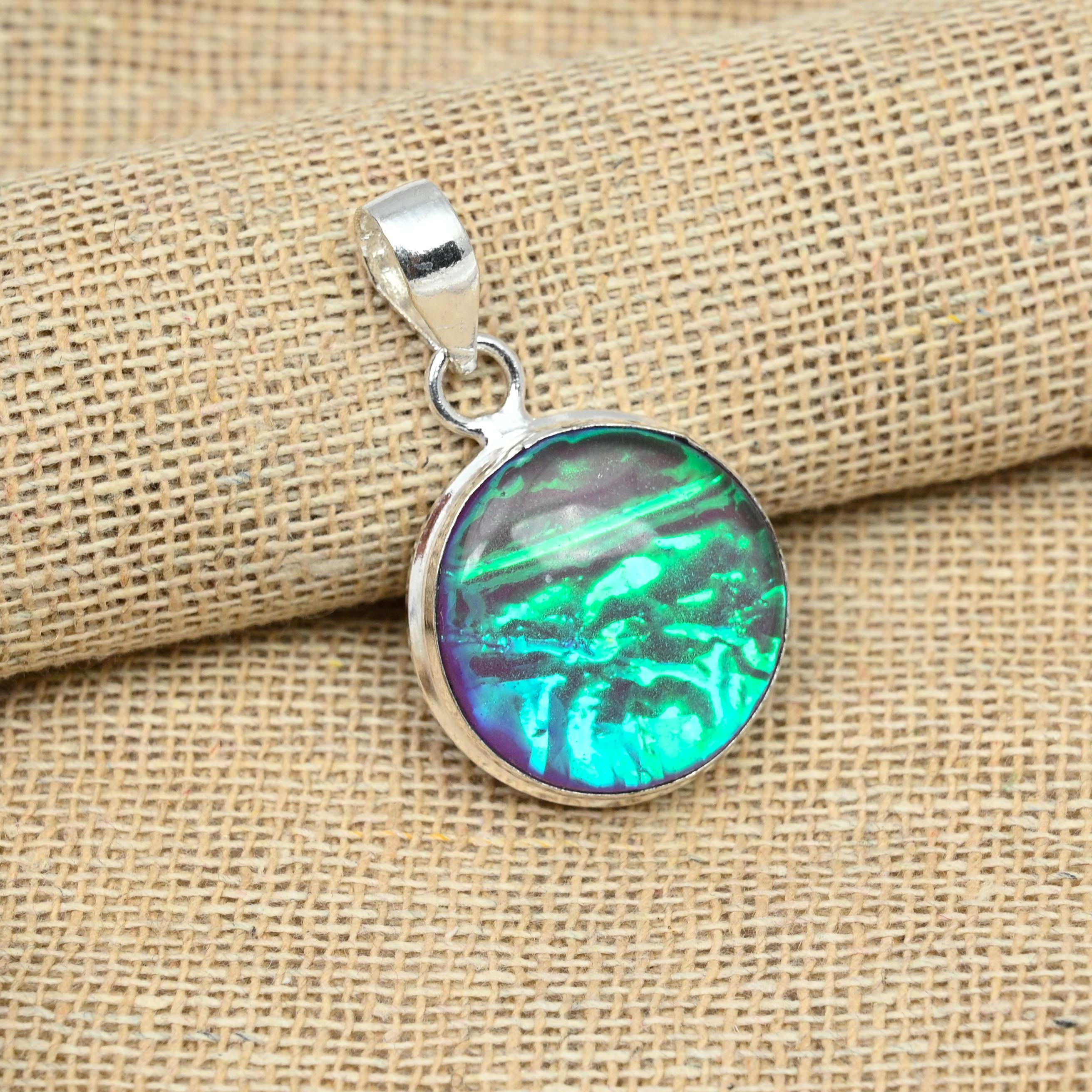 

Фиолетовый австралийский тройной опаловый драгоценный камень 925 пробы из твердого серебра Ювелирные изделия ручной работы 1.57 Inches фиолетовый