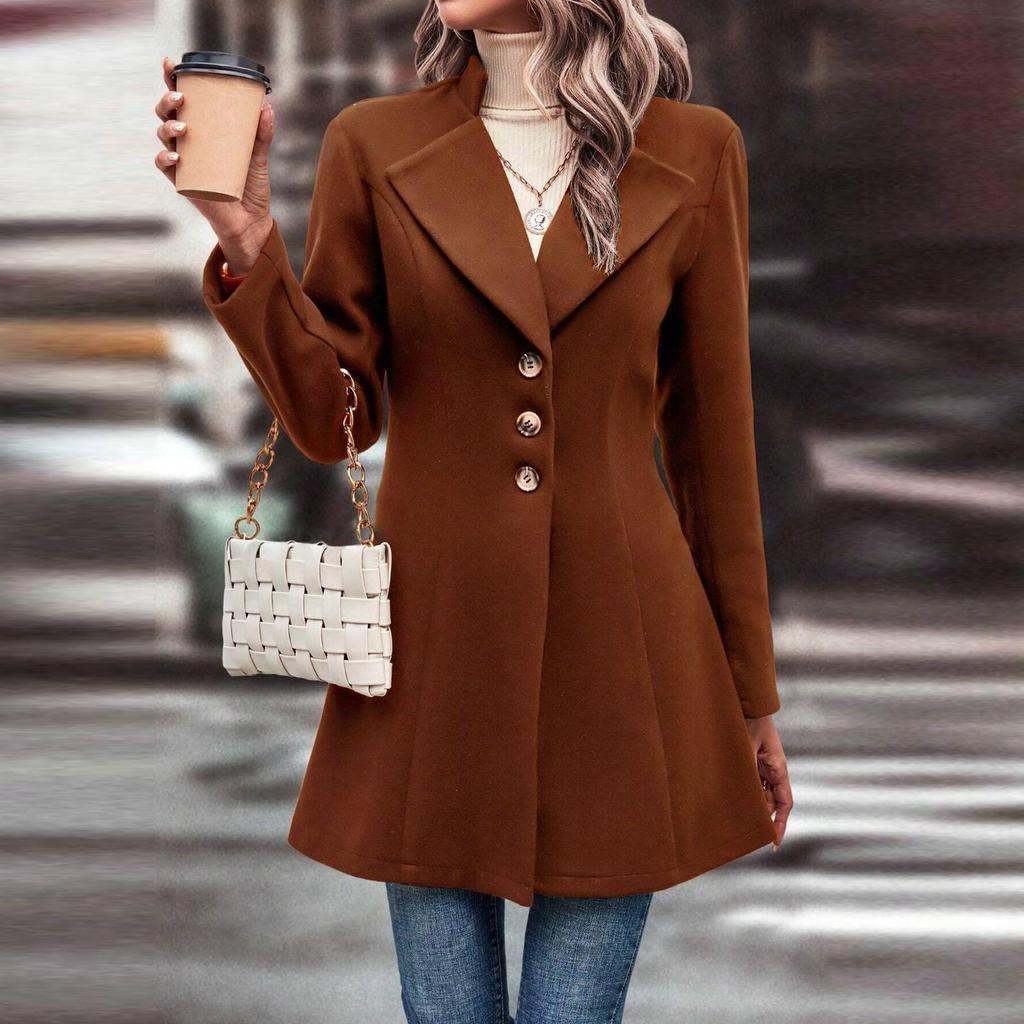 Womens  Jackets Buttons Fall Casual Windbreaker Coats Jacket Outerwear With Pockets