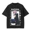 Call of the Night Nazuna Manga Print TShirt Unisex Vintage Washed Harajuku Style Loose Casual Pure Cotton Summer Short Sleeve