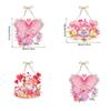 Valentines Day Pink Door Hanging Ornament For Party Venue Decoration With Paper Material Pack Of Four