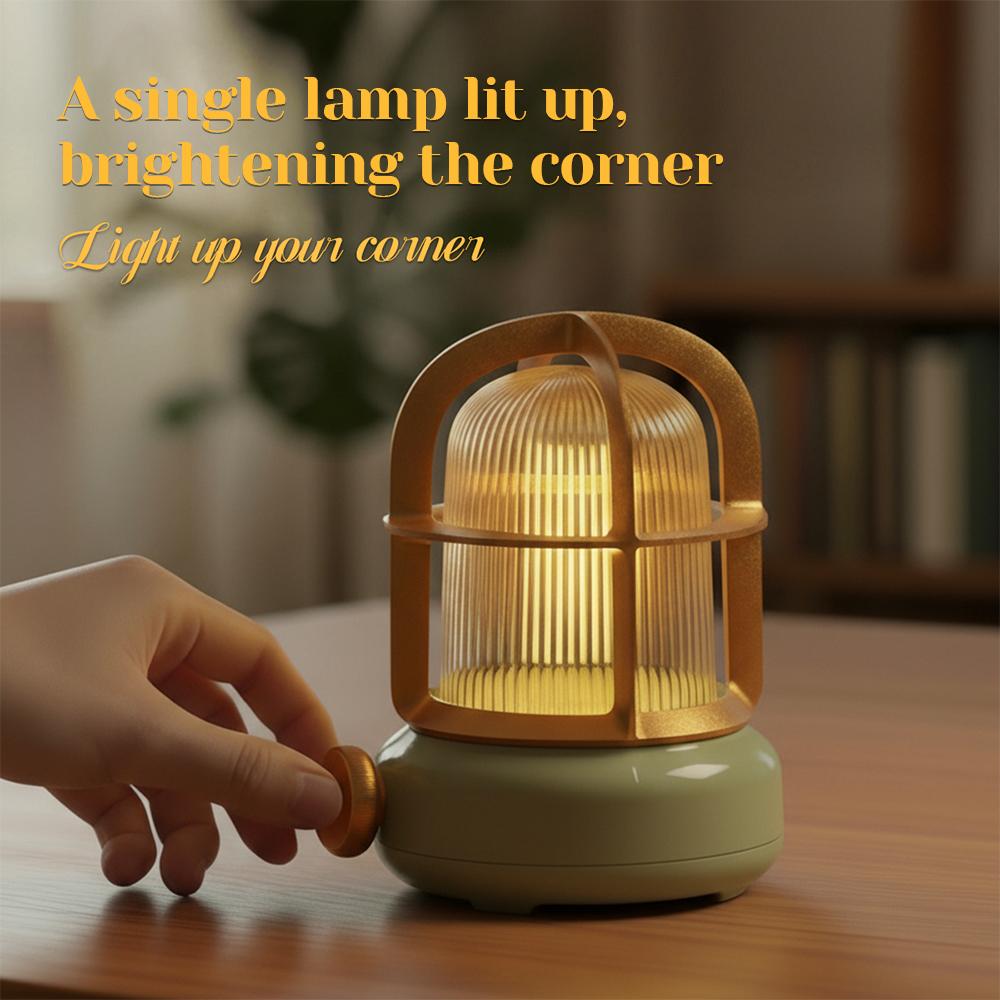 Creative Retro Bulkhead Night Light With Rechargeable For Bedroom Christmas Warm Atmosphere Decoration Light For Camping Party