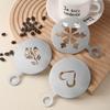 WTEMPO 4PCS Creative Coffee Latte Art Molds Stainless Steel Fancy Cake Decorations Making Molds Milk Foam Spray Powder Mold Snowflake Heart Pattern