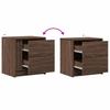 Nightstand with LED Lights Brown Oak Effect Wood Based Material