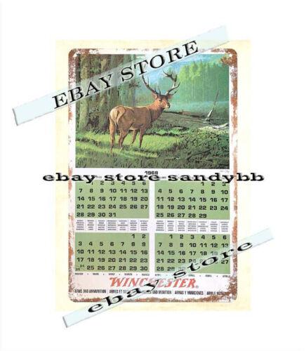 

Arms Wildlife Calendar Deer Hunting metal tin sign art prints gunsammoAluminum 20x30cm（7.8x11.8inch）