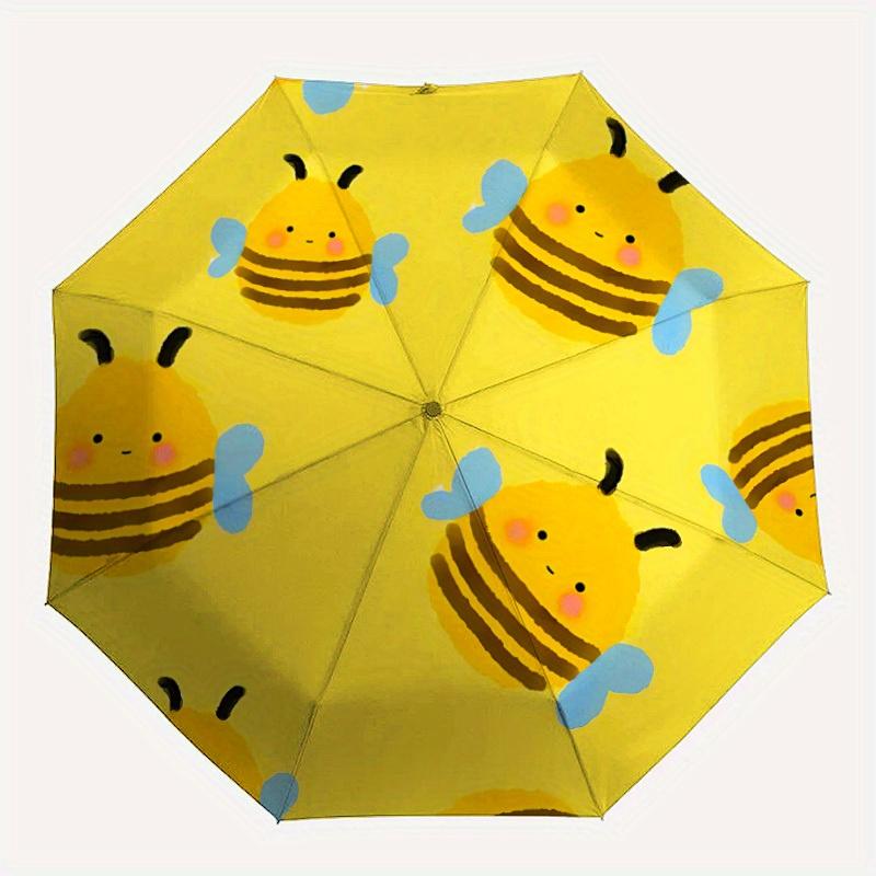 

1pc Bee Print Automatic Umbrella - 8-Rib Foldable Design, Outdoor Adventures, and Family Celebrations yy250829064