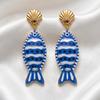 European and American Fashion Retro Beach Style Color Printing Tropical Fish Stud Earrings Women Exaggerated Fresh Fish Earrings