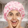 Waterproof Double-layer Bath Cap Polka Dots Hair Care Hat Practical Shower Cap  Travel