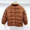 Kids' Winter Cotton Baseball Jacket with Bear Embroidery - Unisex, Zippered, Lightweight Korean Style.