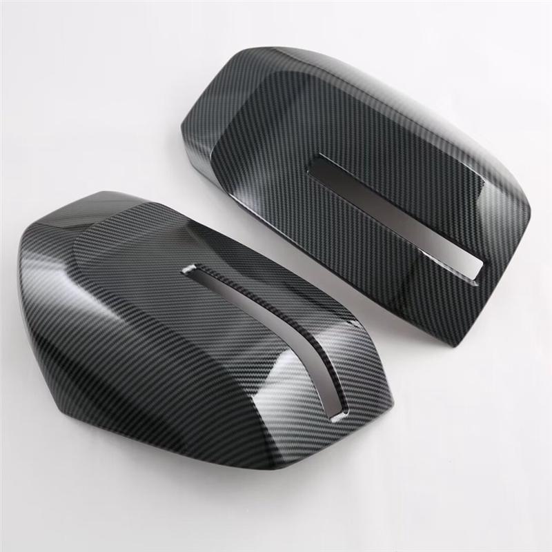 A03E-For Mitsubishi Triton / L200 2024 Carbon Fiber Side Door Mirror Cap Rearview Mirror Cover Trim Accessories