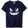 Unisex European-American Plus Size T-shirt with Evil Funny Face Art Print