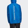 adidas Unifarbene Logo-Streifen Kapuzen-Zip-Jacke Herren Oberbekleidung Blau HC7131