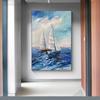 Abstract Ship Canvas Painting Sailing Wall Art Sail Boat Wall Art Seaside Wall Decor Sea Sunset Poster Living Room Decor Unframe