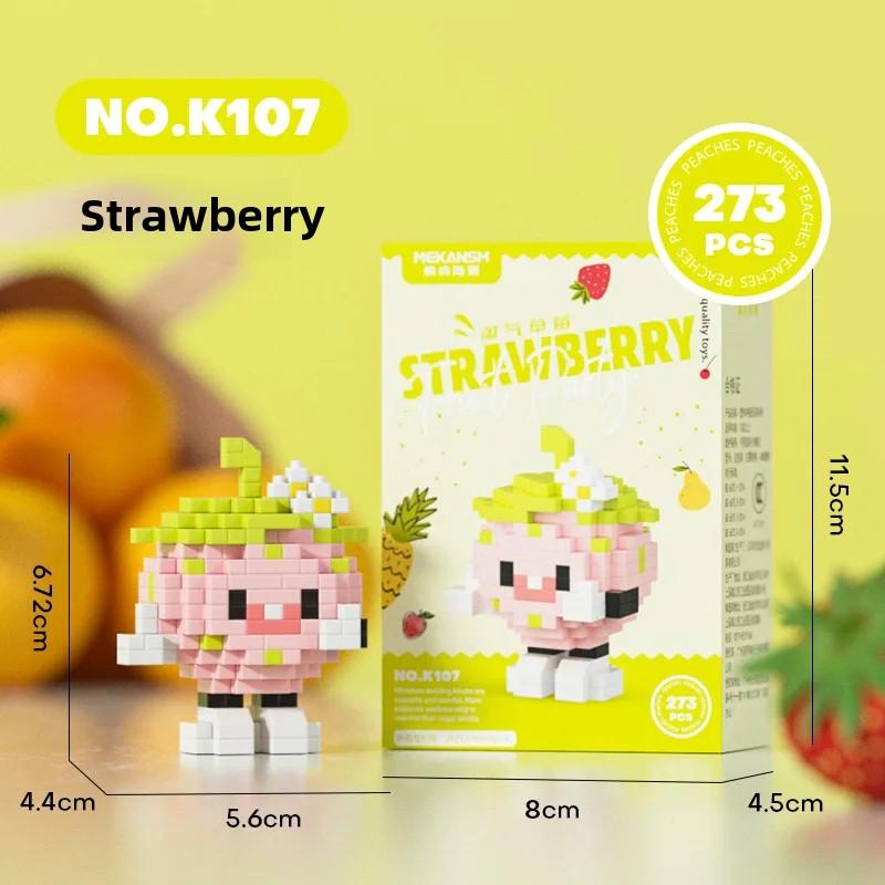 DIY bloková kreslená roztomilá 3D puzzle ovocná párty model mikročástic sestavitelná panenka stolní dekorace dětská hračka dárky