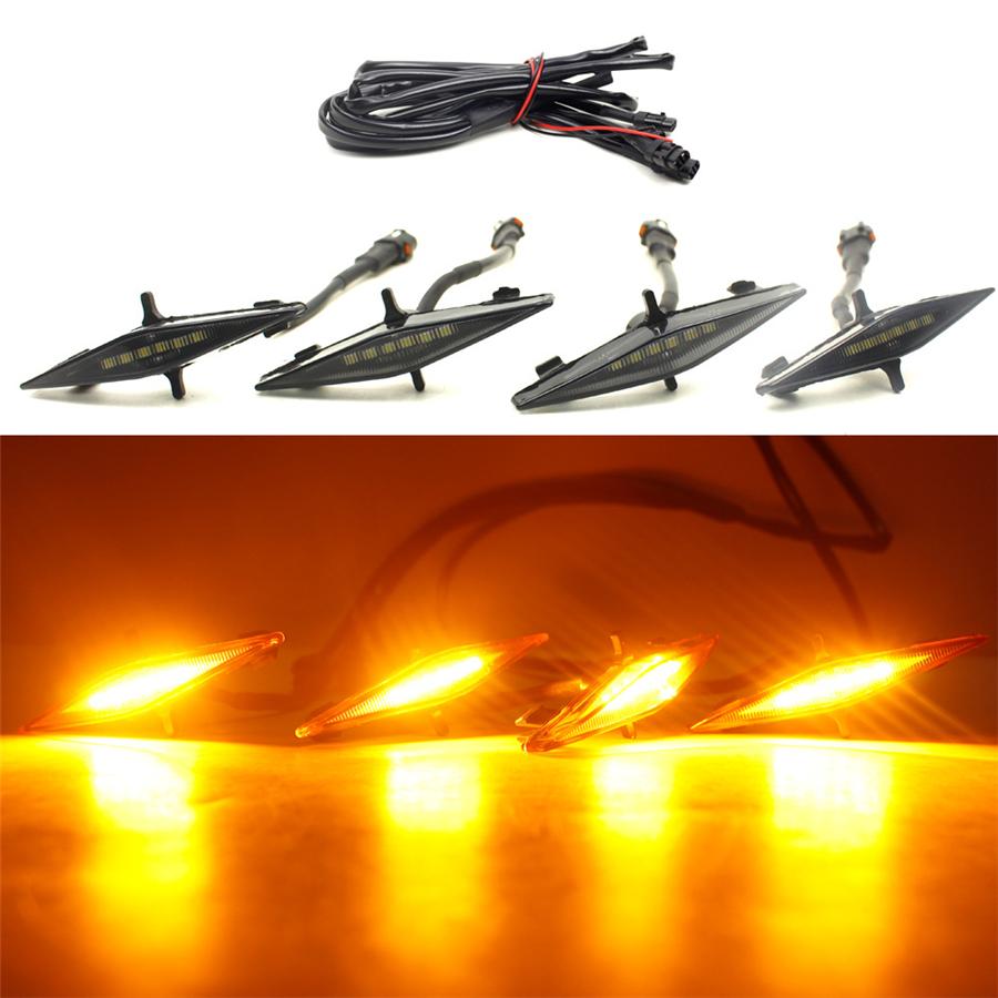 Front Grille Amber LED Lights + LED License Plate Light  Kit Fit For Toyota 4Runner 2014-2019