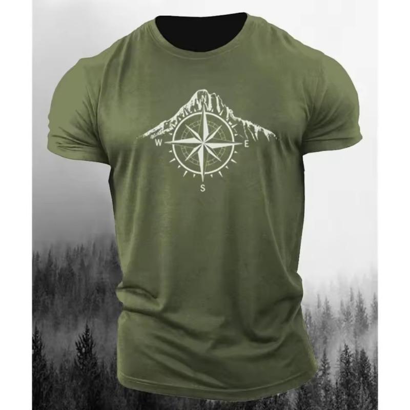 T-Shirt Uomo Modello Montagna Stampa 3D T-Shirt da Uomo Camicia Larga Moda Taglia Grande Top Magliette Sportive Abbigliamento Casual da Strada