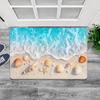 Ocean Waves Beach Shells Floor Mat Flannel Door Mat Non-Slip Washable Foam Entryway Rug for Bathroom Bedroom Entryway