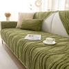 Winter Anti Slip  Sofa Cushion Thick Plush Settee Towel   Solid Color Sofa Cover Three-dimensional Wave Pattern Blanket