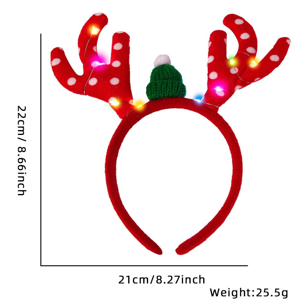 Christmas Festive Cartoon Headbands With Illuminated Reindeer Antlers Perfect For Parties Holiday