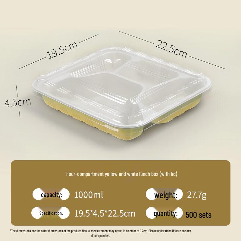 ZISIZ Disposable 3-Compartment Food Container