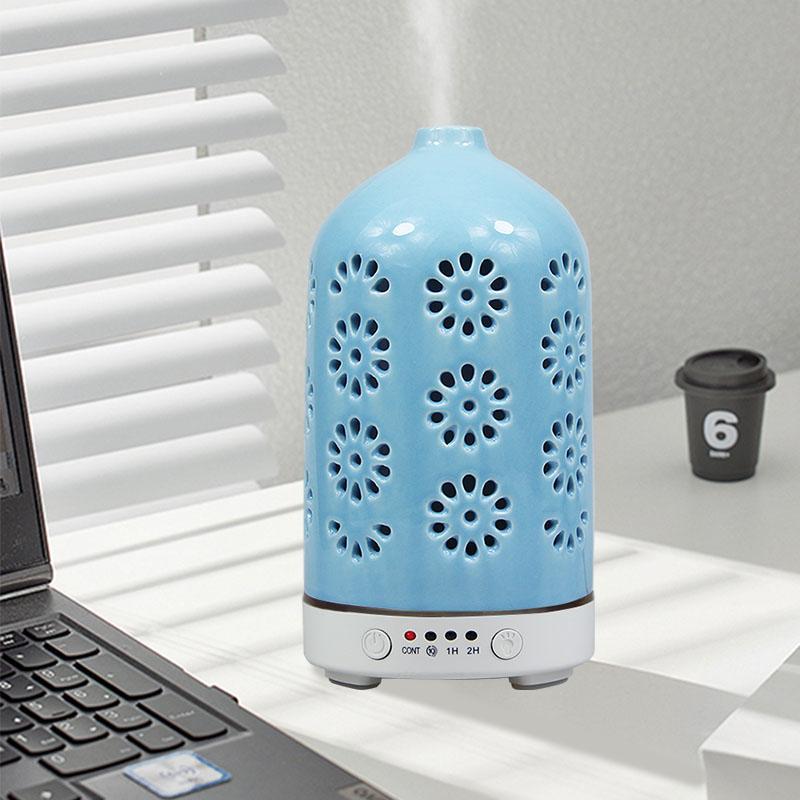 Ceramiczny Ultradźwiękowy Nawilżacz Powietrza Funkcja Czasowa Dyfuzor Aromatu Biurkowy Dyfuzor Olejków Eterycznych Dyfuzor Zapachu do Pomieszczeń ze Światłami