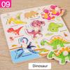 Ranch Animal Hand Grip Board Puzzle Montessori Early Education Wooden Three-dimensional Pegged Puzzle Toys for Children 1-3 Year