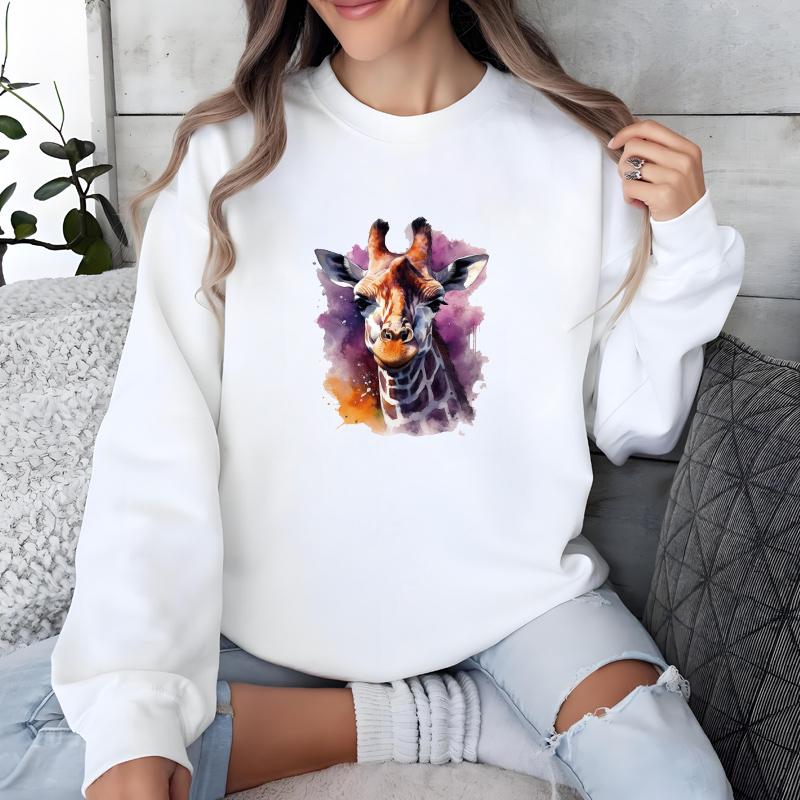 Niedliche Giraffe Aquarell Hitzetransfer Aufkleber Aufbügler für T-Shirts Thermotransfer Vinyl HTV Abziehbild DIY Design