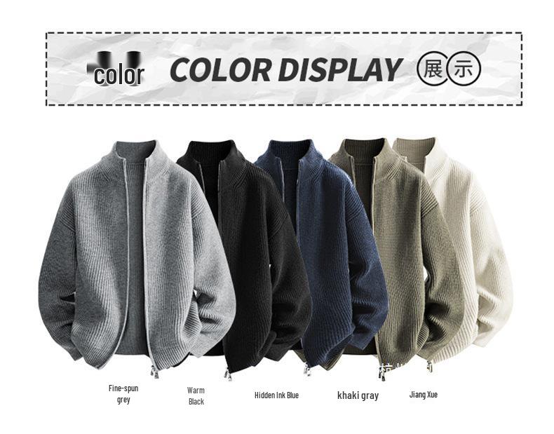 2025 Autumn/Winter Men's Thick Round Neck Knit Pullover