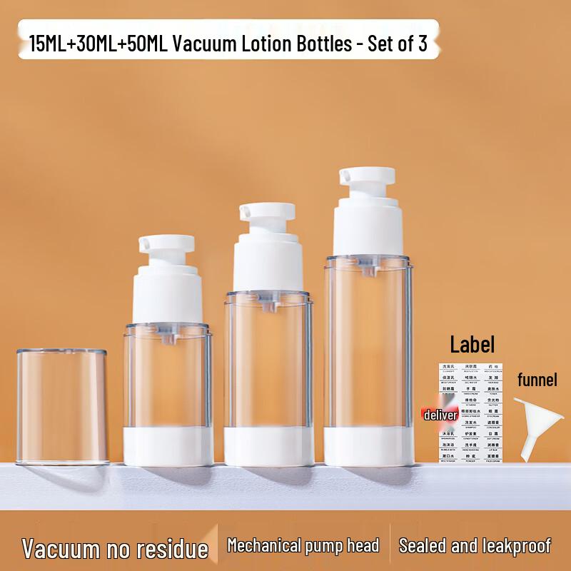 Ally Travel Vacuum Pump Dispenser Bottles Set (3-Pack)