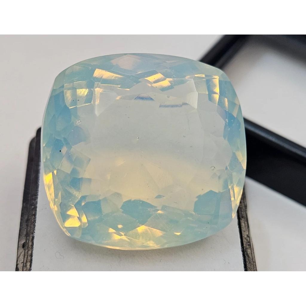 White Opal Blue Fire Natural 55+ Ct Cushion Cut Beautiful Certified Gemstone