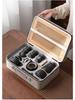Retro Coarse Pottery Portable Tea Set for Travel & Camping with Storage Bag