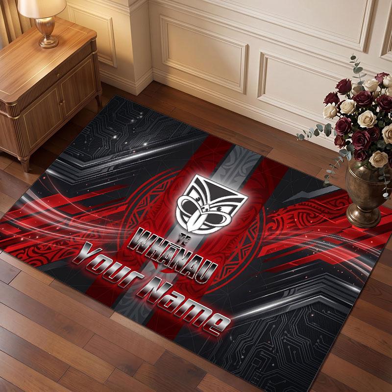 Wigan Warriors Personalized Crystal Velvet Carpet, Customized Name Text Soft Anti‑Slip Rug for Living Room Bedroom