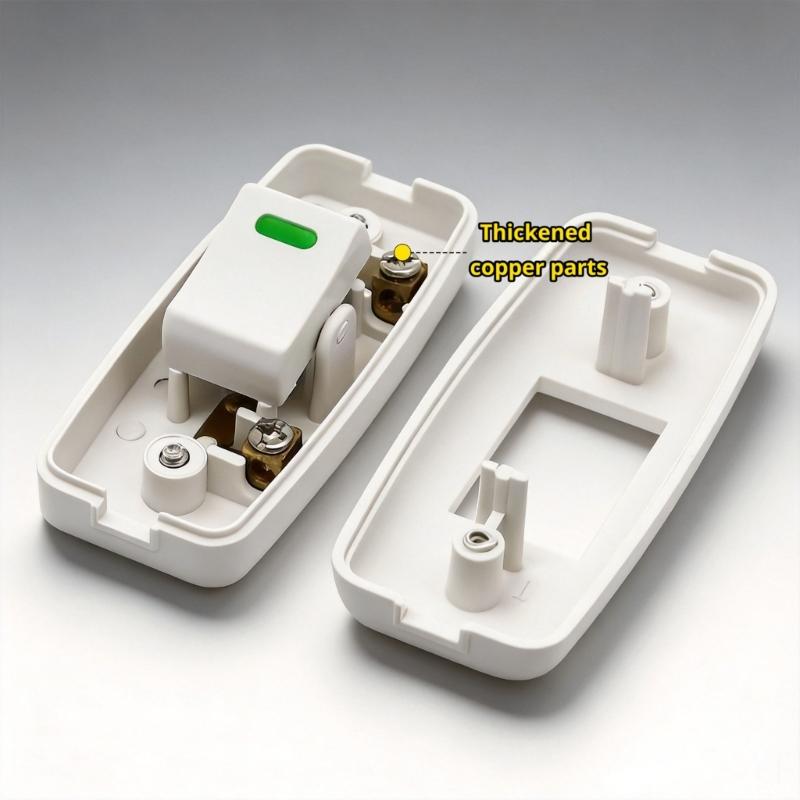 Home Appliance Inline Cord Switches 16A 250V Single On Off Line Unit, Plastic Insulated Housing for Daily Repair Projects